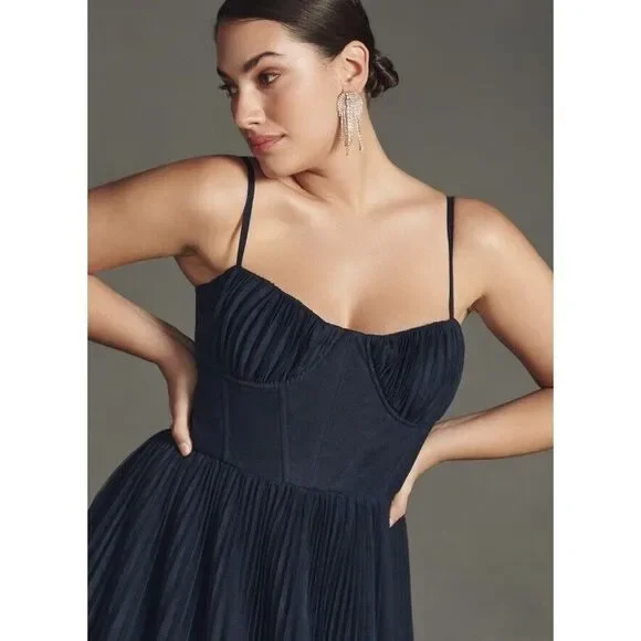 Anthropologie Hutch Pleated Sweetheart Dress $348 - Picture 6 of 11